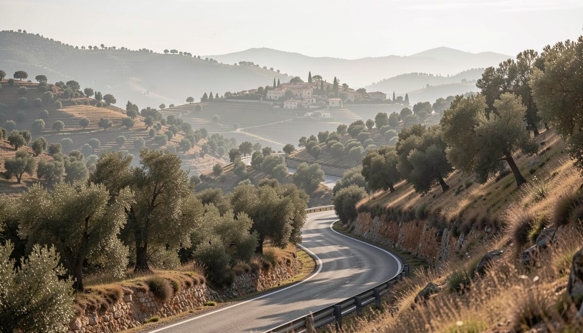 L'ultima curva prima di Aritzo regala già la vista sul Gennargentu.